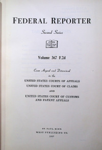 FEDERAL REPORTER Second Series Volume 367 F.2d