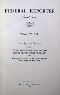 FEDERAL REPORTER Second Series Volume 352 F.2d