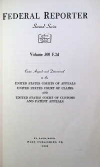 FEDERAL REPORTER Second Series Volume 300 F.2d