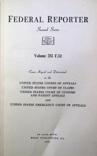 FEDERAL REPORTER Second Series Volume 283 F.2d