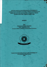 SURVEI SARANA DAN PRASARANA PENDIDIKAN JASMANI DAN KESEHATAN PADA SEKOLAH MENENGAH PERTAMA SE-KECAMATAN BUAY MADANG TIMUR KABUPATEN OKU TIMUR TAHUN 2020