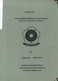 SISTEM INFORMASI PERSEDIAAN BAHAN BANGUNAN PADA CV DOA KELUARGA PALEMBANG