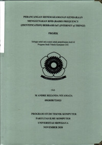 PERANCANGAN SISTEM KEAMANAN KENDARAAN MENGGUNAKAN RFID (RADIO FREQUENCY IDENTIFICATION)BERBASIS IoT (INTERNET of THINGS)