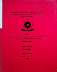 PERTANGGUNGJAWABAN PIDANA PELAKU PEMESANAN FIKTIF TRANSPORTASI ONLINE (STUDI PUTUSAN NOMOR 780/PID.SUS/2018/PN PLG)
