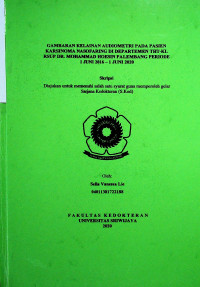 GAMBARAN KELAINAN AUDIOMETRI PADA PASIEN KARSINOMA NASOFARING DI DEPARTEMEN THT-KL RSUP DR. MOHAMMAD HOESIN PALEMBANG PERIODE 1 JUNI 2016 – 1 JUNI 2020
