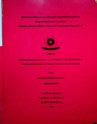 IMPLIKASI PERKAWINAN DITINJAU DARI SYARAT SAHNYA PERKAWINAN PASAL 2 AYAT (2) UNDANG-UNDANG NOMOR 1 TAHUN 1974 TENTANG PERKAWINAN