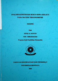 ANALISIS KONSTRUKSI BUKTI SISWA KELAS X PADA MATERI TRIGONOMETRI