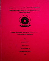 ANALISIS KREDITUR YANG TELAH MELAKUKAN PERBUATAN MELANGGAR HUKUM DALAM PUTUSAN MAHKAMAH AGUNG NOMOR 3192 K/PDT/2012