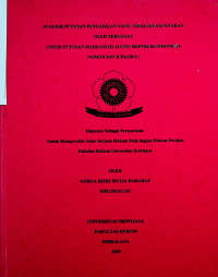 ANALISIS PUTUSAN PENGADILAN YANG TIDAK DILAKSANAKAN OLEH TERGUGAT (STUDI PUTUSAN MAHKAMAH AGUNG REPUBLIK INDONESIA NOMOR 3053 K/PDT/2012