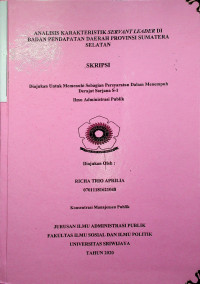 ANALISIS KARAKTERISTIK SERVANT LEADER DI BADAN PENDAPATAN DAERAH PROVINSI SUMATERA SELATAN