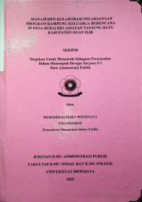 MANAJEMEN KOLABORASI PELAKSANAAN PROGRAM KAMPUNG KELUARGA BERENCANA DI DESA BURAI KECAMATAN TANJUNG BATU KABUPATEN OGAN ILIR