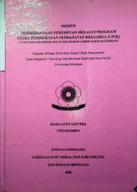 PEMBERDAYAAN PEREMPUAN MELALUI PROGRAM USAHA PENINGKATAN PENDAPATAN KELUARGA (UP2K) (STUDI PADA KELOMPOK PKK DI KELURAHAN LOROK PAKJO PALEMBANG)