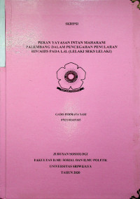 PERAN YAYASAN INTAN MAHARANI PALEMBANG DALAM PENCEGAHAN PENULARAN HIV/AIDS PADA LSL (LELAKI SEKS LELAKI)