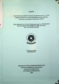 PERTUMBUHAN BIBIT KAKAO (Theobroma cacao L.) YANG DIBERI DOSIS PUPUK NPK BERBEDA PADA SISTEM POLIKULTUR DENGAN KELAPA SAWIT