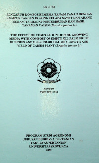 PENGARUH KOMPOSISI MEDIA TANAM TANAH DENGAN KOMPOS TANDAN KOSONG KELAPA SAWIT DAN ARANG SELAM TERHADAP PERTUMBUHAN DAN HASIL TANAMAN CAISIM (Brassica juncea L.)