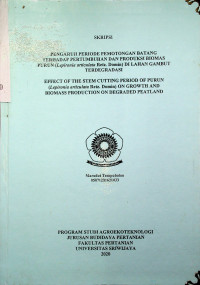 PENGARUH PERIODE PEMOTONGAN BATANG TERHADAP PERTUMBUHAN DAN PRODUKSI BIOMAS PURUN (Lepironia articulata Retz. Domin) DI LAHAN GAMBUT TERDEGRADASI