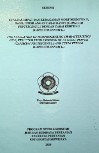 EVALUASI SIFAT DAN KERAGAMAN GENETIK F4 HASIL PERSILANGAN CABAI RAWIT (CAPSICUM FRUTESCENS L.) DENGAN CABAI KERITING (CAPSICUM ANNUM L.)