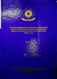 ANALISIS KEBERADAAN SALMONELLA SP. PADA KAKI LALAT YANG HINGGAP PADA AYAM POTONG SEBAGAI DETEKSI VEKTOR DIARE DI PASAR INDRALAYA
