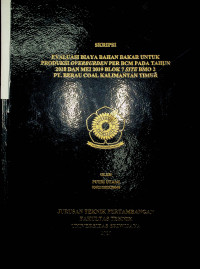 EVALUASI BIAYA BAHAN BAKAR UNTUK PRODUKSI OVERBURDEN PER BCM PADA TAHUN 2018 DAN MEI 2019 BLOK 7 SITE BMO 2 PT. BERAU COAL KALIMANTAN TIMUR