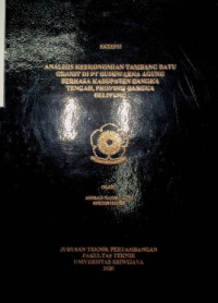 ANALISIS KEEKONOMIAN TAMBANG BATU GRANIT DI PT BUMIWARNAAGUNG PERKASA KABUPATEN BANGKA TENGAH, PROVINSI BANGKA BELITUNG