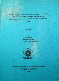 PEMBELAJARAN PEMODELAN MATEMATIKA BERBENTUK VISUAL : KEMAMPUAN SISWA SMP KELAS VII MENYELESAIKAN MASALAH PERBANDINGAN BERBALIK NILAI