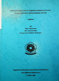 PENGARUH QUENCHING TERHADAP KEKERASAN PADA BAHAN SPROCKET IMITASI SEPEDA MOTOR 	I