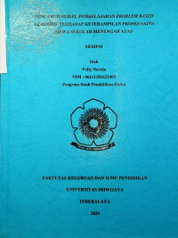 PENGARUH MODEL PEMBELAJARAN PROBLEM BASED LEARNING TERHADAP KETERAMPILAN PROSES SAINS SISWA SEKOLAH MENENGAH ATAS