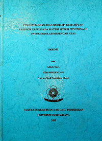 PENGEMBANGAN SOAL BERBASIS KEMAMPUAN BERPIKIR KRITIS PADA MATERI SISTEM PENCERNAAN UNTUK SEKOLAH MENENGAH ATAS