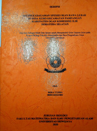 KEANEKARAGAMAN SPESIES IKAN RAWA LEBAK DI DESA KURO KECAMATAN PAMPANGAN KABUPATEN OGAN KOMERING ILIR, SUMATERA SELATAN