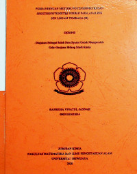 PERBANDINGAN METODE POTENSIOMETRI DAN SPEKTROFOTOMETRI VISIBLE PADA ANALISIS ION LOGAM TEMBAGA (II)