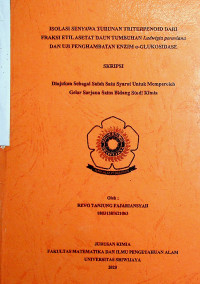 ISOLASI SENYAWA TURUNAN TRITERPENOID DARI FRAKSI ETIL ASETAT DAUN TUMBUHAN Ludwigia peruviana DAN UJI PENGHAMBATAN ENZIM α-GLUKOSIDASE