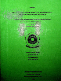 PRA RANCANGAN PABRIK PEMBUATAN ASAM LEVULINAT DENGAN KAPASITAS 26.000 TON/TAHUN