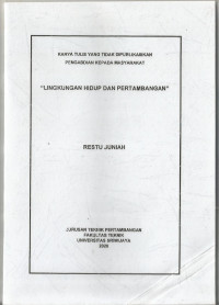 KARYA TULIS YANG TIDAK DIPUBLIKASIKAN PENGABDIAN KEPADA MASYARAKAT 