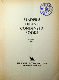 READER'S DIGEST CONDENSED BOOKS Volume I 1986