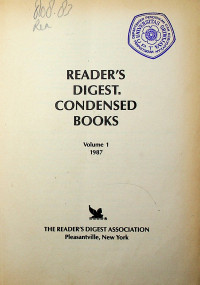 READER'S DIGEST CONDENSED BOOKS Volume I 1987