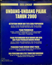 UNDANG-UNDANG PAJAK TAHUN 2000, EDISI LENGKAP