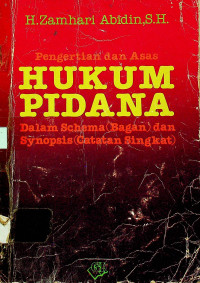 Pengertian dan Asas HUKUM PIDANA Dalam Schema (Bagan) dan Synopsis (Catatan Singkat)