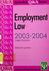Employment Law 2003-2004 THIRD EDITION