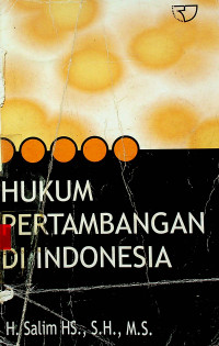 HUKUM PERTAMBANGAN DI INDONESIA
