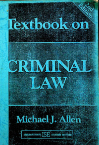 Textbook on CRIMINAL LAW 2nd Edition