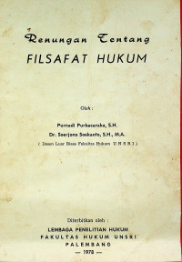 Renungan Tentang FILSAFAT HUKUM