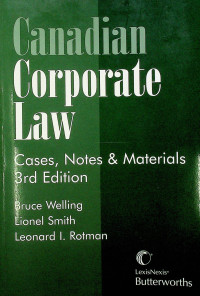 Canadian Comparate Law : Cases, Notes & Materials, 3th Edition