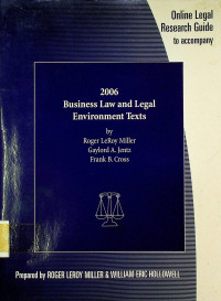 2006 Business Law and Legal Environment Texts