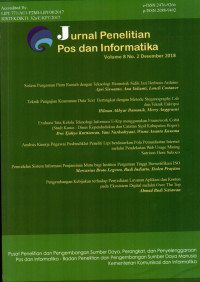 Jurnal Penelitian Pos dan Informatika VOL 8 Nomor 2 Edisi Desember Tahun 2018