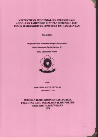 KEEFEKTIFAN PENGENDALIAN PELAKSANAAN ANGGARAN TAHUN 2018 DI PT PLN (PERSERO) UNIT INDUK PEMBANGKITAN SUMATERA BAGIAN SELATAN