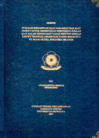 EVALUASI KEMAMPUAN ALAT GALI MUAT DAN ALAT ANGKUT UNTUK MENENTUKAN KEBUTUHAN JUMLAH ALAT DALAM PENGUPASAN TANAH PENUTUP DENGAN TARGET PRODUKSI 2.000.000 BCM TAHUN 2018 DI PIT 2 PT. BUANA ELTRA, SUMATERA SELATAN