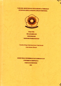 VARIABEL MONETER DAN PENGARUHNYA TERHADAP INVESTASI ASING LANGSUNG (FDI) DI INDONESIA