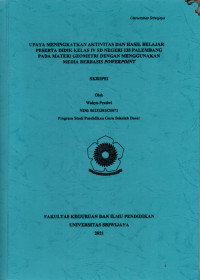 UPAYA MENINGKATKAN AKTIVITAS DAN HASIL BELAJAR PESERTA DIDIK KELAS IV SD NEGERI 135 PALEMBANG PADA MATERI GEOMETRI DENGAN MENGGUNAKAN MEDIA BERBASIS POWERPOINT