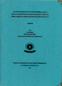 ANALISIS KESESUAIAN MATERI PEMBELAJARAN DENGAN KOMPETENSI DASAR PADA BUKU TEMATIK TEMA 3 KELAS IV SEKOLAH DASAR EDISI REVSI 2017