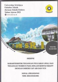 KARAKTERISTIK PDIV DAN VBD MATERIAL POLYCARBONATE DAN POLYTETRAFLUROETHYLENE YANG DIBERI PERLAKUAN PASCA PEMULIHAN